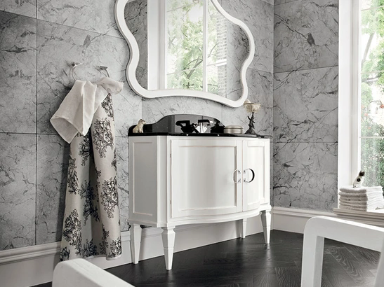 Mobile da Bagno York 04 in laccato Bianco usurato di Cerasa