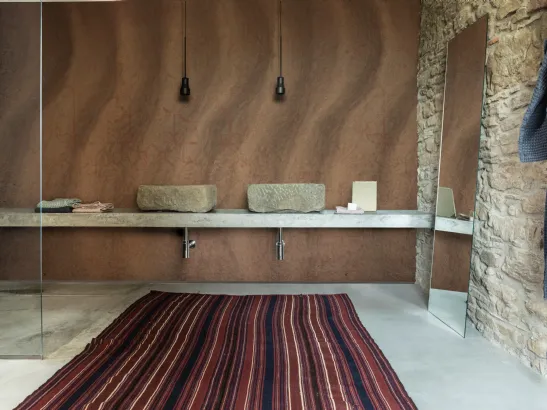 Carta da parati impermeabile per ambienti interni Rever du Mali ispirata agli edifici del Mali fabbricati con la terra di Wall&Decò