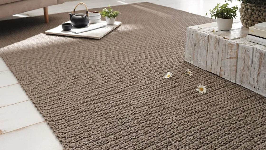 Tappeto realizzato a mano in corda nautica Barbados di Besana Moquette