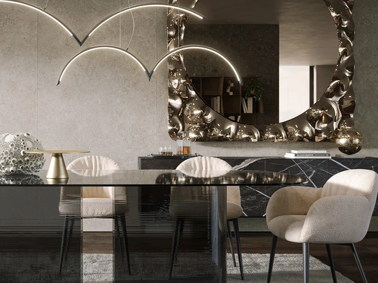 Specchiera Afrodite maxi con cornice in vetro fuso di Tonin Casa