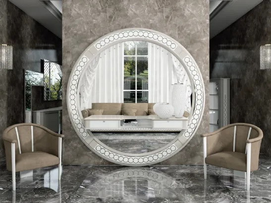 Specchio rotondo di grandi dimensioni per Entrance Hall 01 di Vismara Design