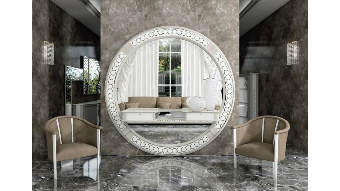 Specchio rotondo di grandi dimensioni per Entrance Hall 01 di Vismara Design