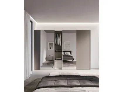 Armadio Armadio finitura Platino ante Specchio Modul Spalla di Nardi Interni