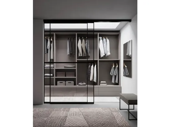 Armadio Cabina Platino componibile su misura Modul Box Twist di Nardi Interni