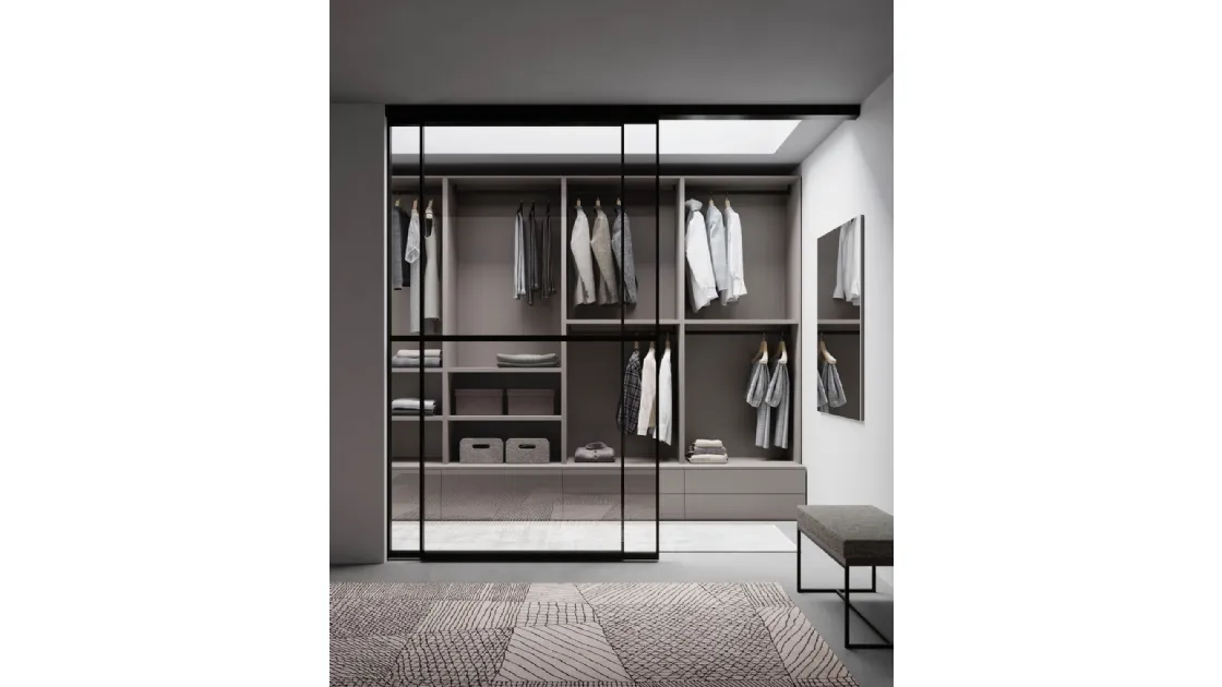 Armadio Cabina Platino componibile su misura Modul Box Twist di Nardi Interni