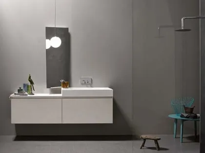 Mobile da Bagno sospeso in melaminico e top in Corian 45 08 di Birex