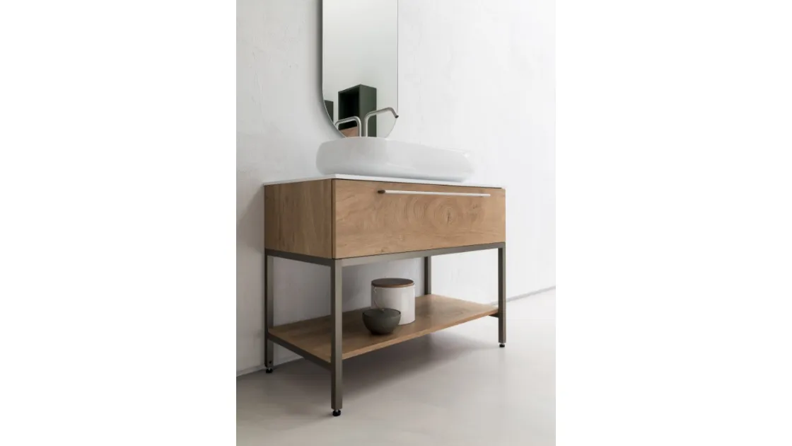 Mobile Bagno da appoggio in nobilitato effetto legno B201 BD010 di Compab