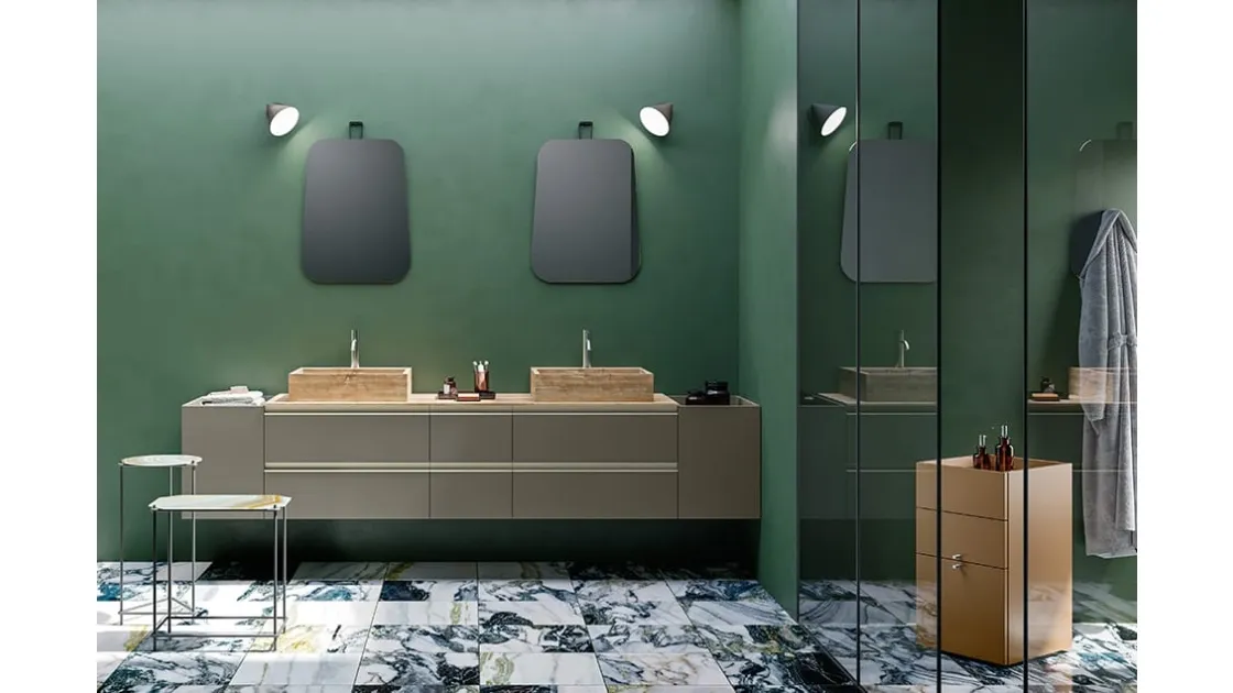 Mobile da Bagno Cartabianca in Opaco Fango di Cerasa