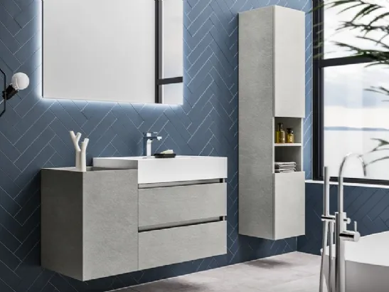 Mobile da Bagno Misura in nobilitato effetto Malta Grigio di Cerasa