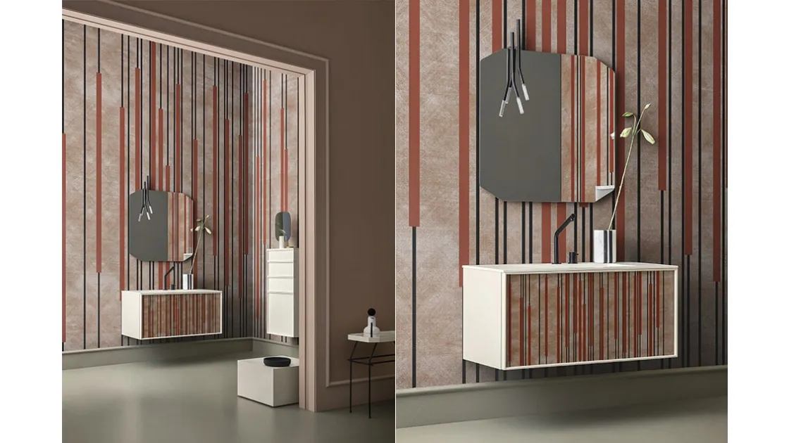 Mobile da Bagno Des in Laccato RAL1013 con frontale personalizzabile di Cerasa