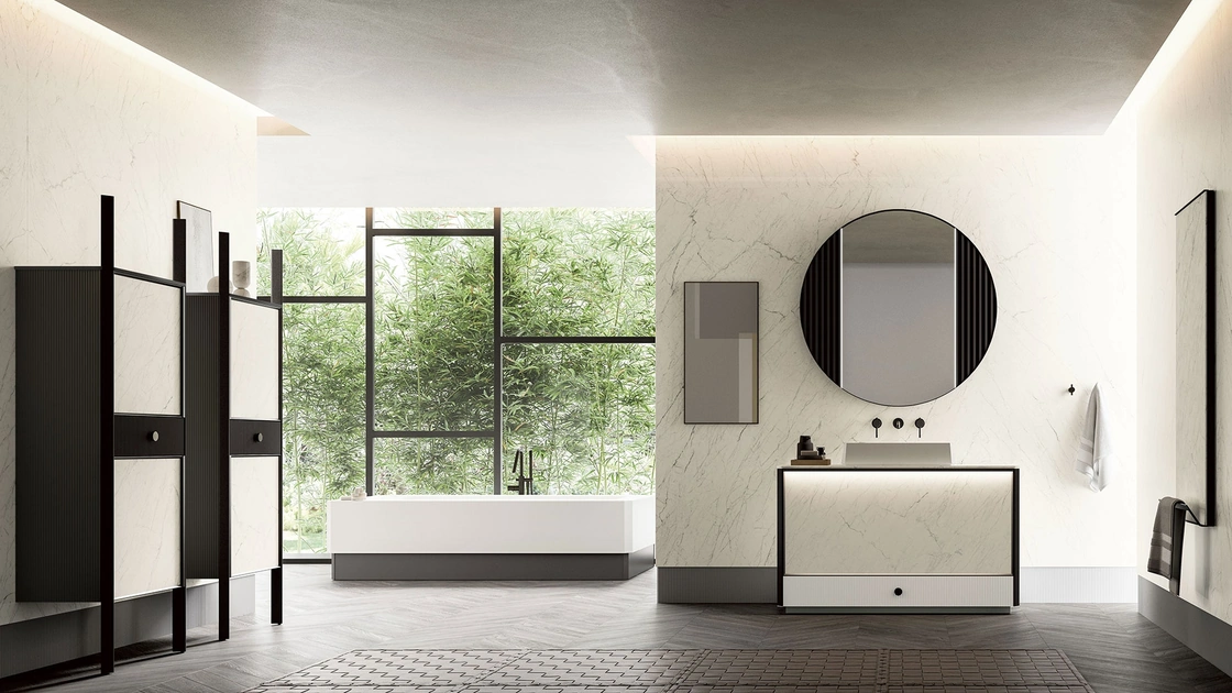 Mobile da Bagno Honey 00 in Laminam Statuarietto di Cerasa