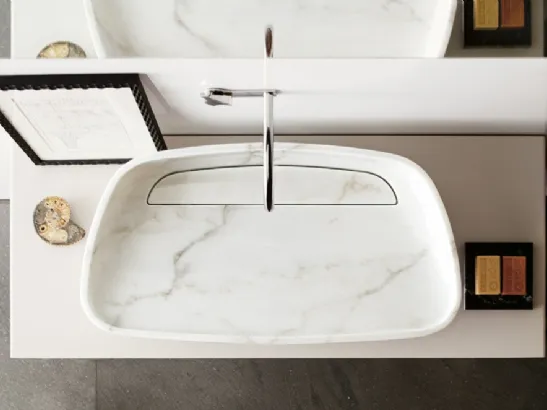 Lavabo da appoggio in marmo a forma di conchiglia Inkstone 02 di Neutra