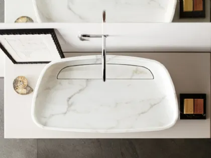 Lavabo da appoggio in marmo a forma di conchiglia Inkstone 02 di Neutra