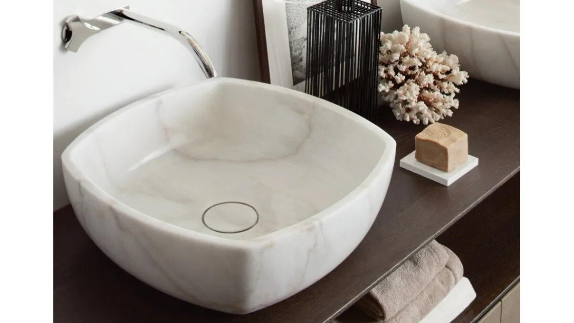 Lavabo da appoggio in marmo Inkstone 04 di Neutra