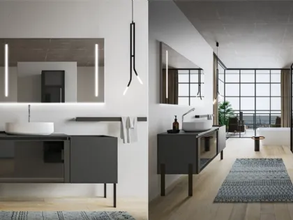Mobile da Bagno Segno in Grigio Minerale di Cerasa