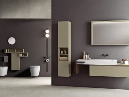 Mobile da Bagno Segno in Grigio Olivastro di Cerasa