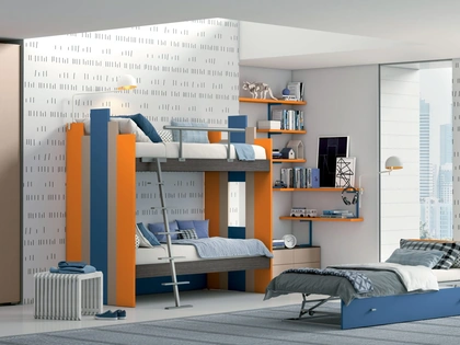 Cameretta con letti a castello Skyline di Mariani Plus