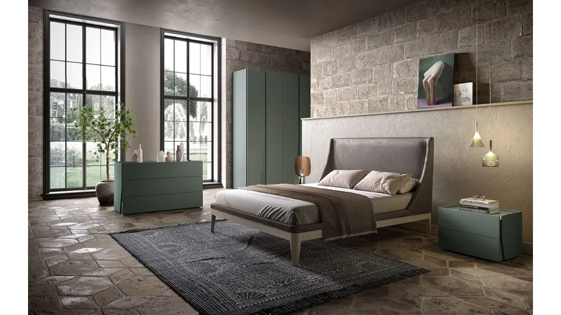Letto matrimoniale B01 Venus con testiera di Mercantini