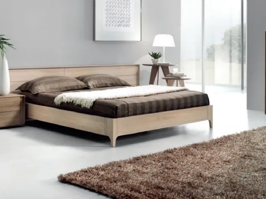 Letto in legno di rovere massello con testiera Charming Oak Innova 01 di Domus Arte