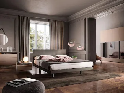 Letto in legno con testiera F03 Sirio e Alfa di Mercantini