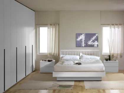 Letto in legno con testiera Stefy di Fratelli Elli