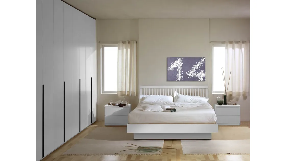 Letto in legno con testiera Stefy di Fratelli Elli