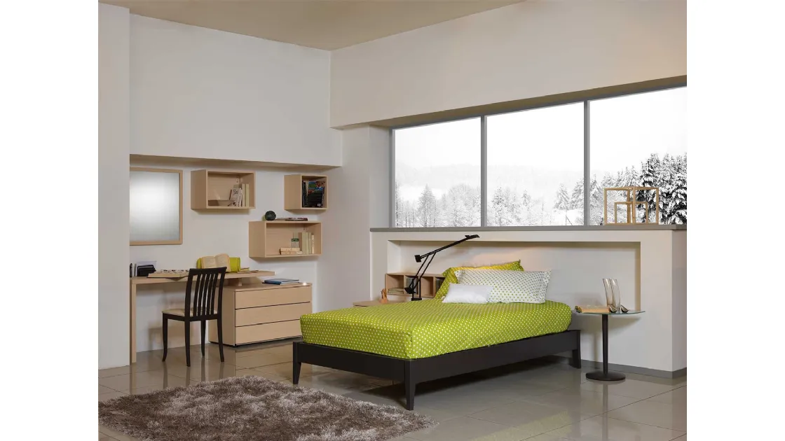 Letto in legno da una piazza e mezza Base Zeta di Fratelli Elli