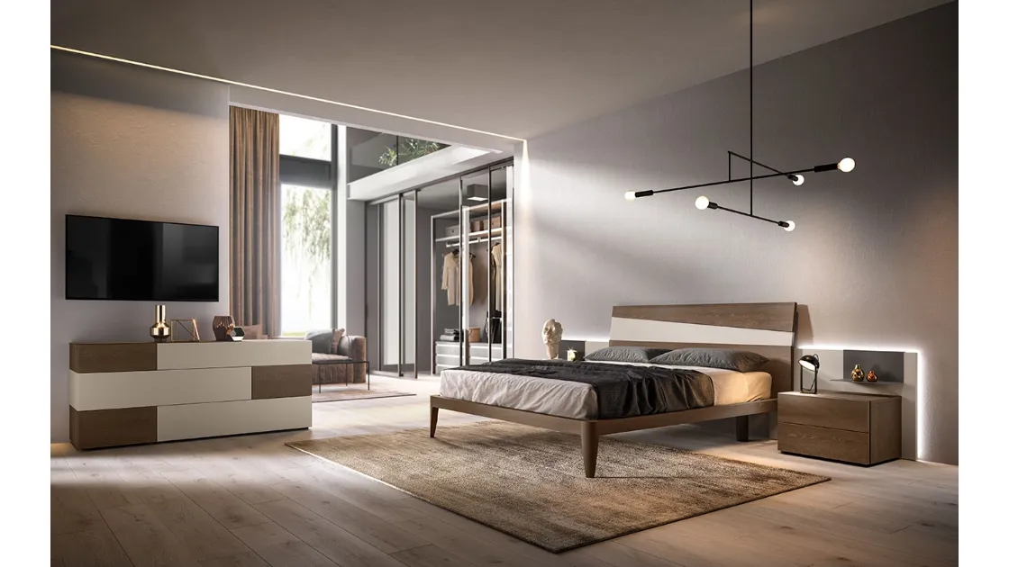 Letto in legno con testiera M06 Icaro e Beta di Mercantini