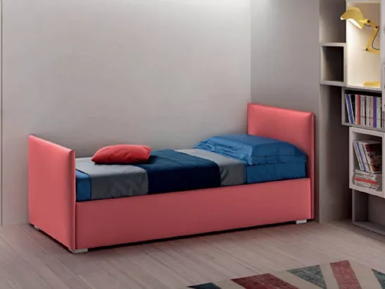 Letto singolo in tessuto con testiera Plain di Bside