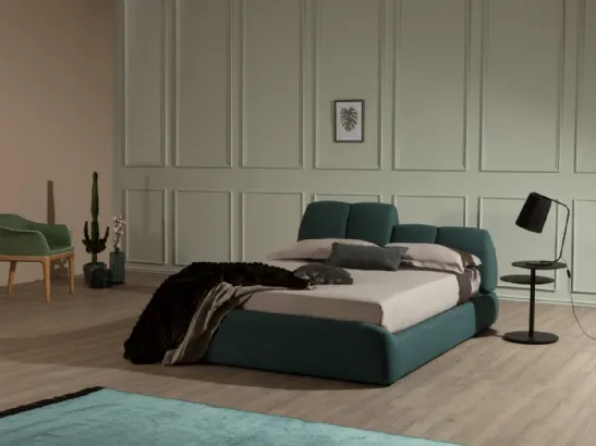 Letto in tessuto imbottito con testiera Tuny di Tonin Casa