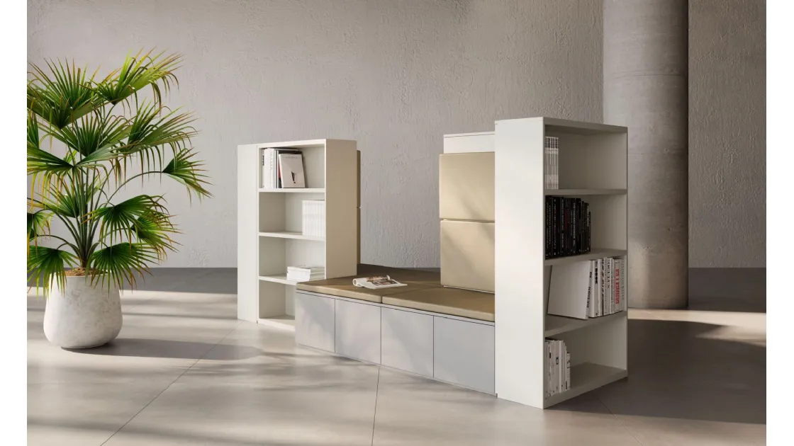 Libreria Isola con Seduta Vani a giorno di Nardi Interni