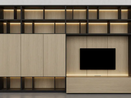 Libreria in essenza legno Barrique di Fratelli Elli