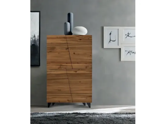 Madia Alta Dsquare Must in legno massello con piedi in metallo di FGF Mobili