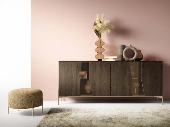 Madia Kosmos KM310 in legno e vetro di Mercantini