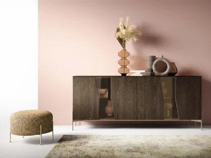 Madia Kosmos KM310 in legno e vetro di Mercantini