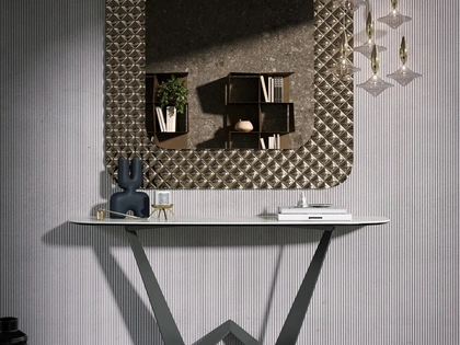 Mobile ingresso Consolle Reverse con top in gres porcellanato di Tonin Casa