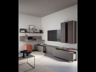 Parete Attrezzata angolare Living Tortora di Nardi Interni