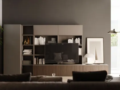 Parete Attrezzata Living Cotto e Tortora Modul Box di Nardi Interni
