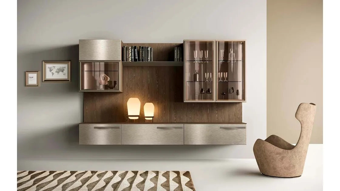 Parete Attrezzata Kosmos KC110 in legno Mercantini