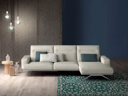 Divano in tessuto con penisola Posh Line di Samoa