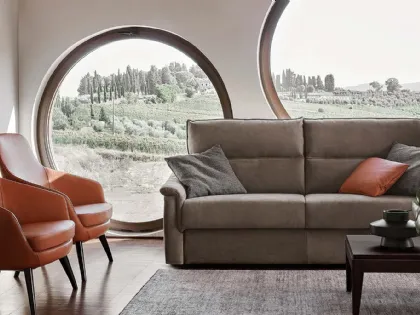 Divano letto lineare in tessuto BORMIO COMFORT di Rosini Divani