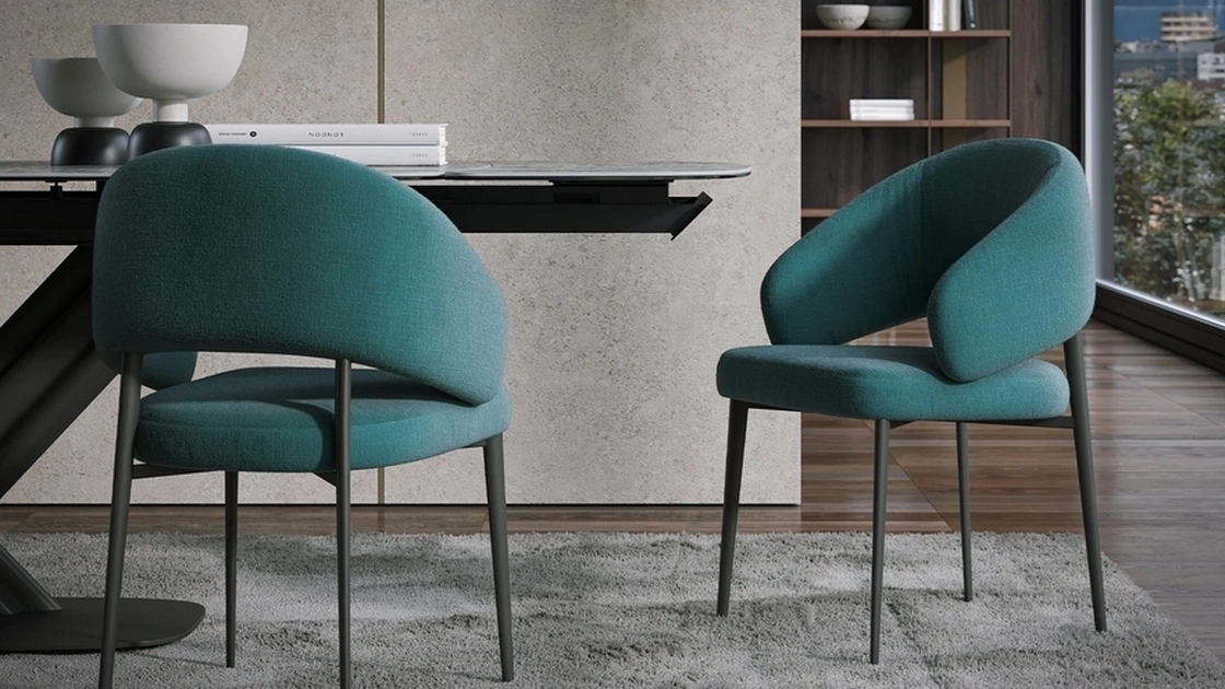 Sedia Astra in tessuto imbottito di Tonin Casa