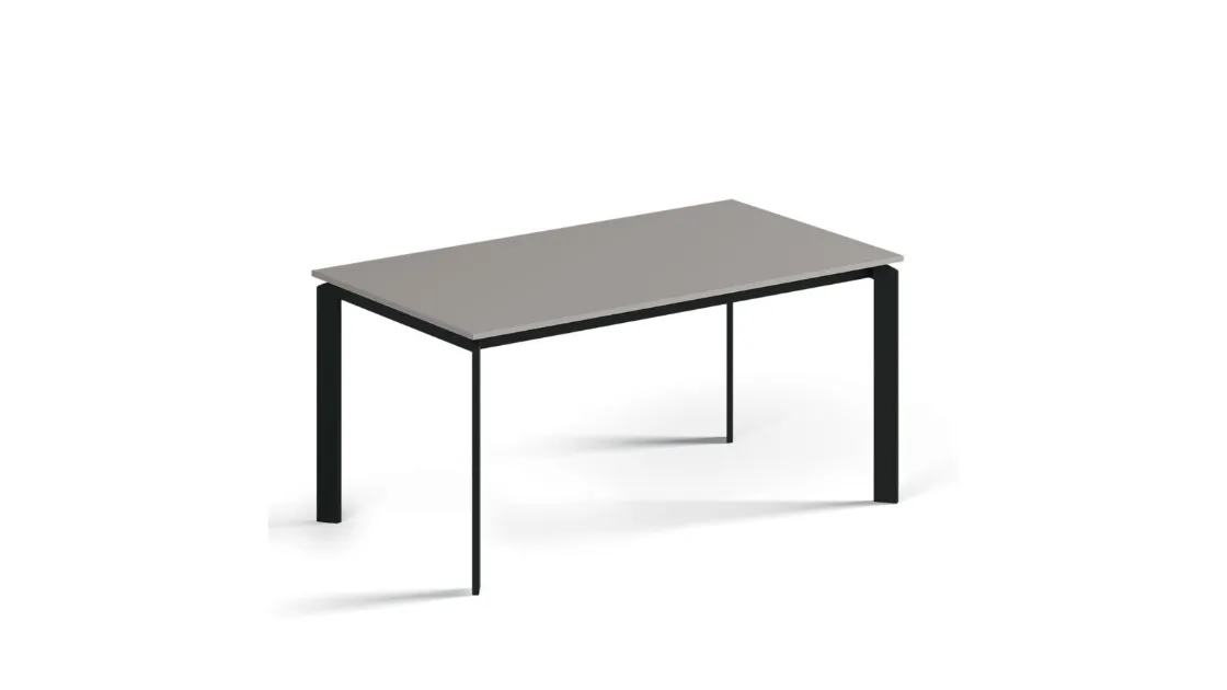Tavolo allungabile con piano in laminato e struttura in metallo brunito Daniel di Orme