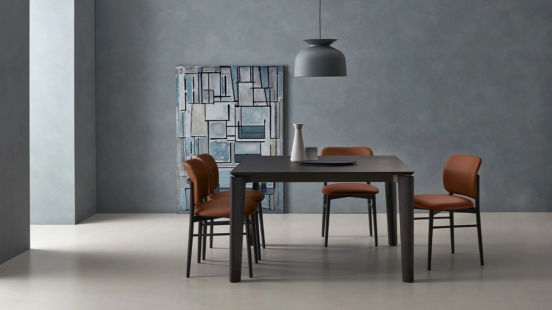 Tavolo allungabile Desco in Rovere Carbone di Sangiacomo