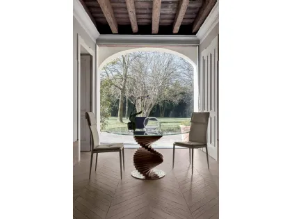 Tavolo Firenze base legno e top vetro di Tonin Casa