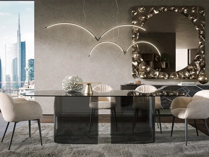 Tavolo in vetro Millerighe di Tonin Casa