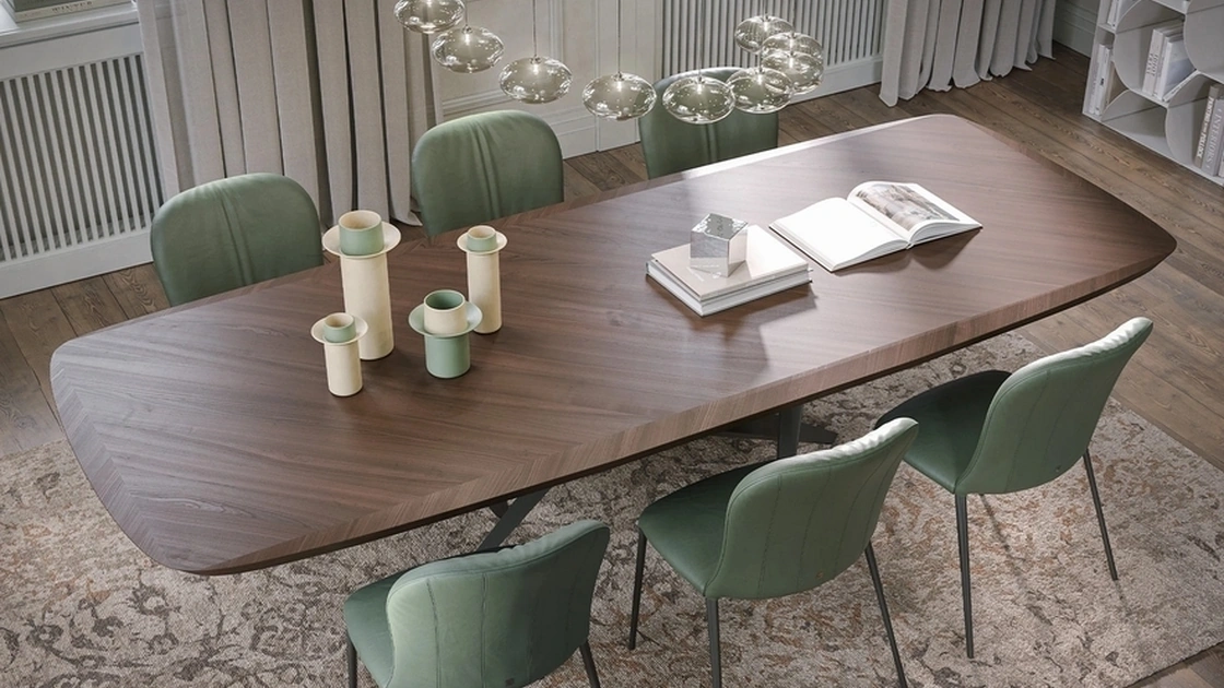 Tavolo Thunder Silk Wood in noce canaletto di Tonin Casa