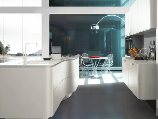 Cucina Design Isola Esse in laccato opaco di Miton