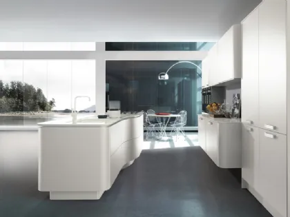 Cucina Design Isola Esse in laccato bianco opaco di Miton