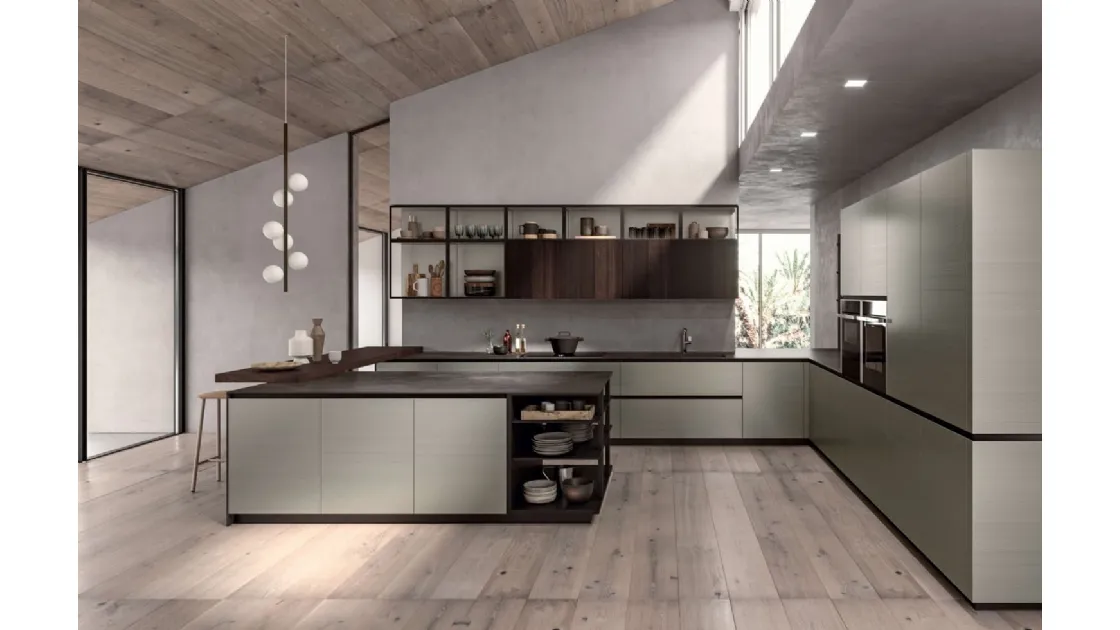 Cucina Moderna angolare Area 22 Job in laccato di Dibiesse